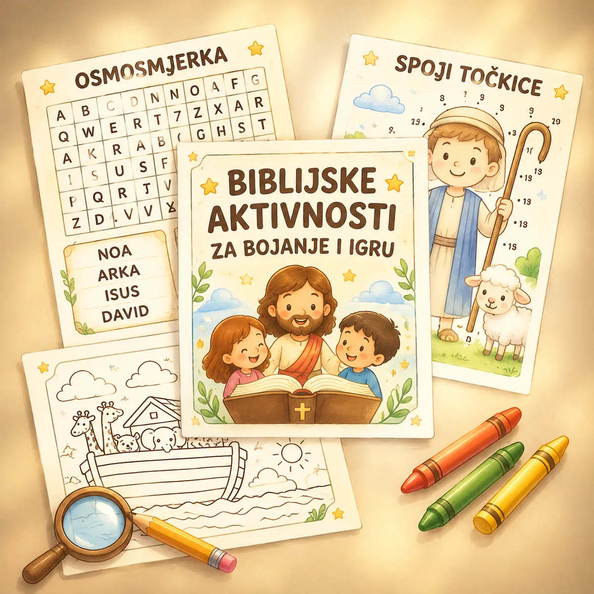 Paket biblijskih aktivnosti za bojanje i igru