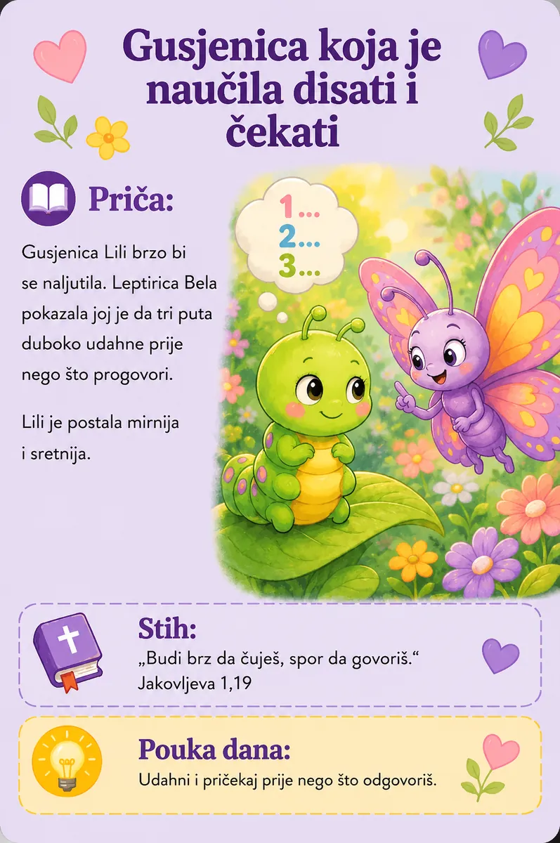 Gusjenica koja je naučila disati i čekati